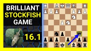 Brilliant Stockfish 161 Chess Game Sicilian Defense GawPaw Variation [upl. by Janus]