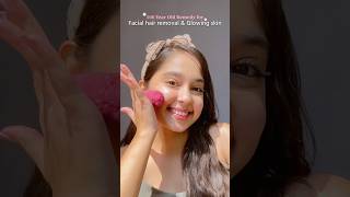 Remedy for facial hair removal amp glowing skin🎀skincare facialhairremovalathome beautytipsshorts [upl. by Ilarin189]