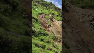 A landslide of rocks falling in a hill village dolakhashorts rock village [upl. by Sudbury822]