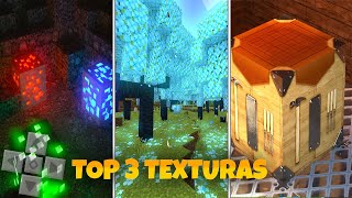 TOP 3 TEXTURAS PARA MINECRAFT PE  MINECRAFT BEDROCK MCPE 120 [upl. by Annoeik]