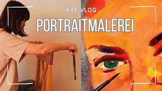 Frauenporträt malen mit Acryl  Porträtmalerei  Kunst Vlog [upl. by Nadroj]