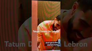 Jayson Tatum Crying While Dunk On Lebron James Reaction Resurface During Olympics 2024 [upl. by Ahsinrev]