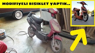 200 TL YE ELEKTRİKLİ BİSİKLET ALDIK  MODİFİYE YAPTIK  TAMİR ETTİK BOYADIK [upl. by Tisbee]