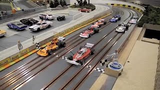 Tournament Slot Car RACING at Northline Raceway multiple racescars  From Jimmys Video Vault 2013 [upl. by Irisa742]