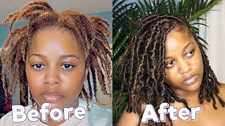 DISTRESSED FAUX LOCS OVER MY STARTER LOC  VERY DETAILED [upl. by Cardinal]