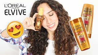 PROBANDO ELVIVE ÓLEO EXTRAORDINARIO  RESEÑA EN CABELLO RIZADO ✨ [upl. by Ahsilaf]