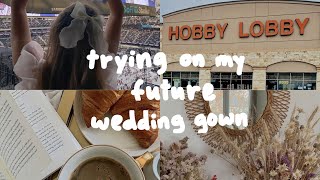 VLOG 033  My thrifted wedding dress  Hobby Lobby home decor haul [upl. by Irpac]