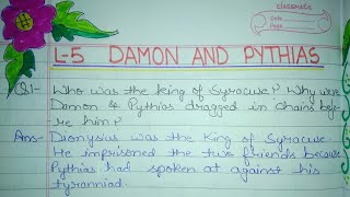 L5 Damon and PythiasQAns Hindi Explanation Class 5th English Pearson Canvas [upl. by Blodget877]