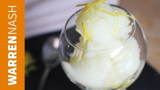 Lemon Sorbet without ice cream maker  60 Second Vid  Recipes by Warren Nash [upl. by Pember]