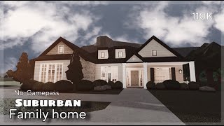 BLOXBURG  Suburban Family Home  NoGamepass  House Speedbuild [upl. by Asilenna]