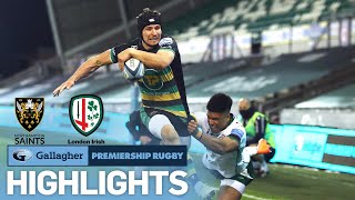 Northampton v London Irish  HIGHLIGHTS  10 Tries in Frantic Game  Gallagher Premiership 202021 [upl. by Roby]