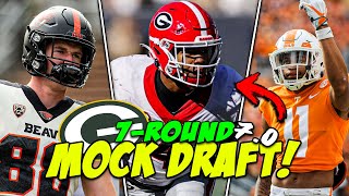 Packers 7 Round Mock Draft 70 With Trades  Athletes Galore [upl. by Aerdnuahs]