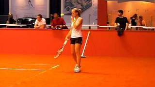 Agnes Szavay Training with Olga Govortsova  Porsche Tennis Grand Prix 2010 Stuttgart Pt 3 [upl. by Mara640]