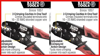 Klein Tools 3005CR Wire Crimper Tool Ratcheting Insulated Terminal Crimper for 10 to 22 AWG Wire [upl. by Onia]