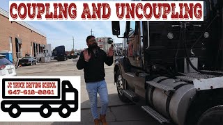 Coupling And Uncoupling  coupling and uncoupling a tractor trailer  TRUCK INSPECTION  JC School [upl. by Kinnie]