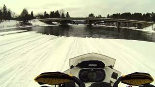 Snowmobile Water Crossing  Dorset ON Rich Robinson GoPro [upl. by Archambault998]