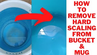 Removing hard water scaling from Bucket and Mug  Modicare Spic n Span [upl. by Iggem]