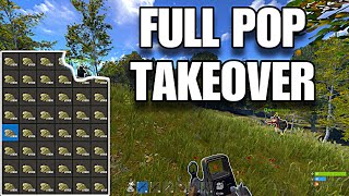 We Took Over a Full Pop Server  Rust Console [upl. by Wieche]