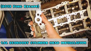 16L Ecoboost Cylinder Head Installation [upl. by Assilev]