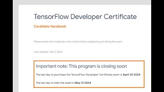 TensorFlow Developer Certificate is Closing by 30 April Get Certified Now [upl. by Almeida]