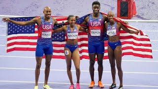 PARIS 2024 OLYMPIC GAMES MIXED 4x400M RELAY VERNON NORWOOD [upl. by Akemor]