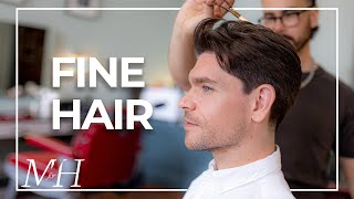 Mens Haircut For Fine Hair  Cut and Style [upl. by Dupin]