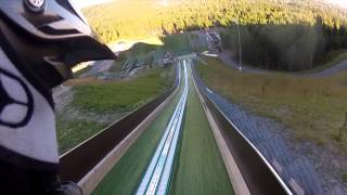 Ski jumping with a downhill bike [upl. by Gypsie]