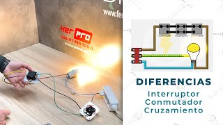 Diferencias Interruptor Conmutador y Cruzamiento  ¿Cómo utilizarlos [upl. by Gavini]