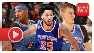 Derrick Rose Kristaps Porzingis amp Carmelo Anthony Highlights vs Pelicans 20161230  67 Pts [upl. by Riley]