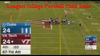 Longest College Football Field Goals [upl. by Ahsino549]