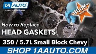 How to Replace Head Gaskets on a 350 57L Small Block Chevy Engine [upl. by Ennaeirrac]