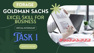 Forage Goldman Sachs Excel Skill for business Task 1 Virtual internship excel goldman [upl. by Nesahc]