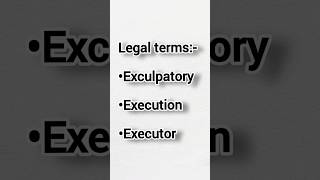 Exculpatory Execution Executor [upl. by Thomajan968]