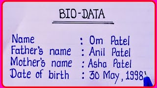 Job Biodata Format  How To Write Biodata for job  Job Biodata kaise banaye  Resume Format [upl. by Anyaj]