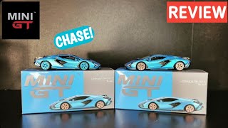 Vibrant Blue Mini GT  Lamborghini Sian Chase amp Regular  MGT00573 REVIEW [upl. by Ecraep]