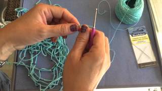 How To Crochet Beginner Crystal Chain Necklace [upl. by Attolrac]