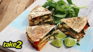 Kale and Basil Quesadilla Recipe  Vegetarian Recipe [upl. by Zackariah950]