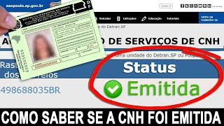 COMO SABER SE SUA CNH FOI EMITIDA E ESTÁ PRONTA  DEPOIS QUE PASSOU NOS EXAMES [upl. by Naibaf]