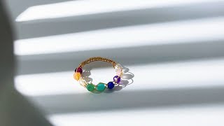 Beads ring 🌈diy jewlerymaking jewelry jewelrydesign ring ringmaking ringsoftheday beadsring [upl. by Meier352]