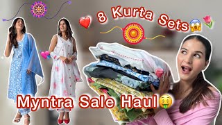 Myntra Sale Haul5080 Off😱Rakshabandhan Kurts Sets Try on haul❤️Swati Rathi myntra [upl. by Leviralc511]