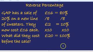 Reverse Percentages [upl. by Jenkins]