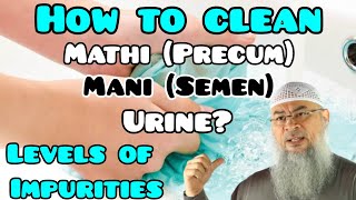 How to clean from Mathi Precum Mani Semen Urine Levels of impurities in Islam Assim al hakeem [upl. by Cedar]