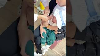 Baby Vaccine action at hospital 🏥 and funny 😂 baby love cute family babygirl happy funny [upl. by Aikemehs]