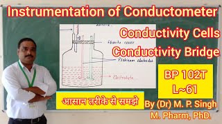 Instrumentation of Conductometer  Conductance Cell  Conductivity Bridge  Analysis  BP102T  L61 [upl. by Ethbun707]