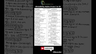 Divisibility Rules from 1 to 20 with example  Divisibility Rules tricks  shorts maths aptitude [upl. by Esinad]