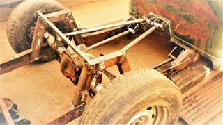 axle swap and a triangulated 4link PART 4 1947 ford pickup rat rod build [upl. by Eilesor826]