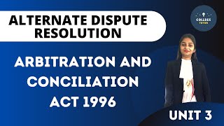 Arbitration and Conciliation Act 1996  Arbitration  ADR [upl. by Namlak]