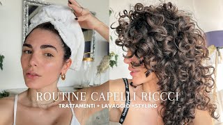 Routine lavaggio capelli ricci  styling [upl. by Naniac]