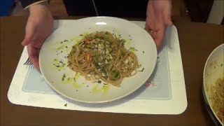 Spaghetti integrali con Alici Capperi e Olive Chef Stefano Barbato [upl. by Ihcas]