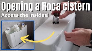 How to open a Roca toilet cistern  Get inside to the flush mechanism 🚽 [upl. by Aikahc]